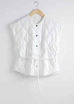 Cheap & Other Stories Veste Sans Manches Matelassée Blanc