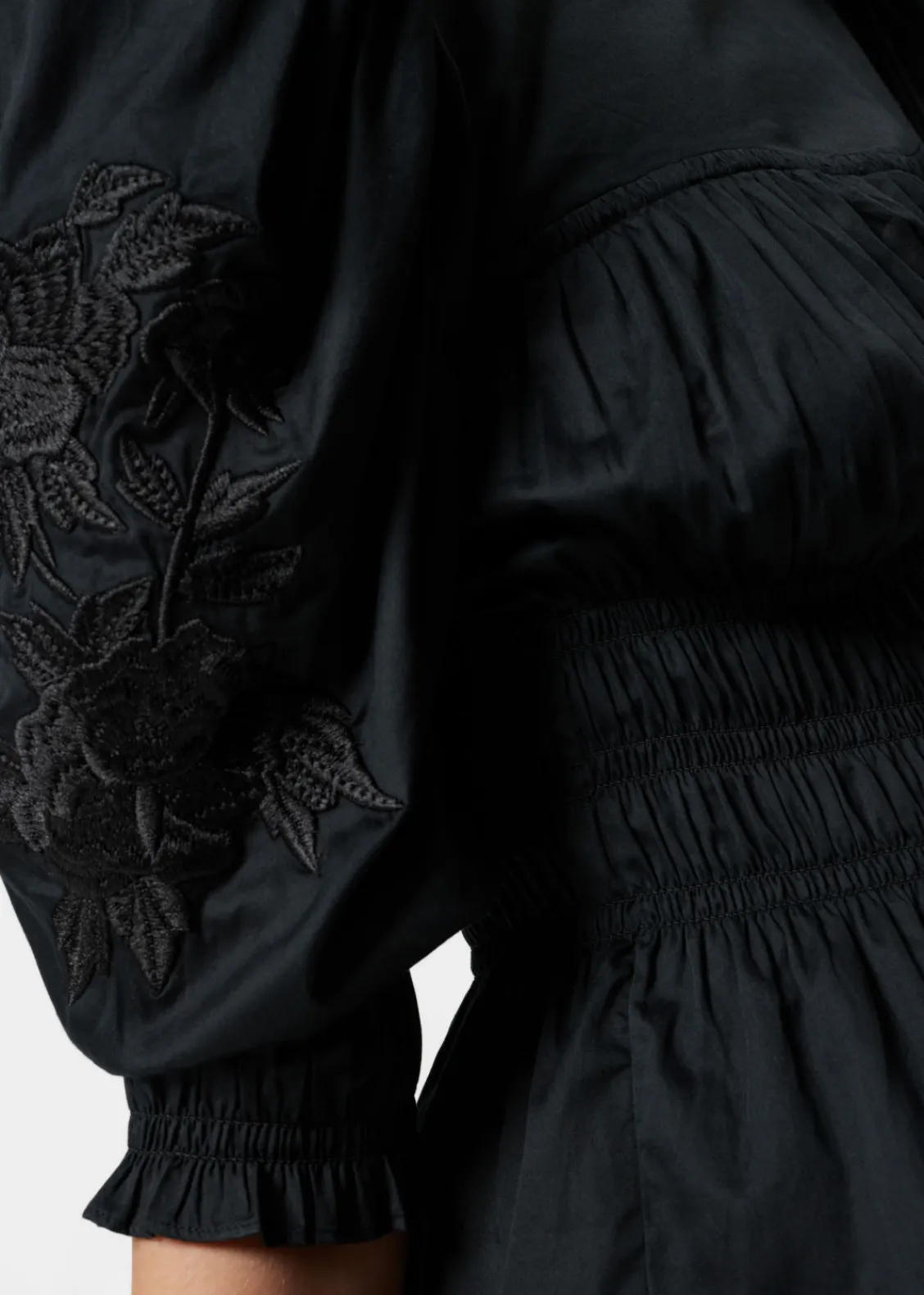 Fashion & Other Stories Blouse Péplum à Manches Volumineuses Noir