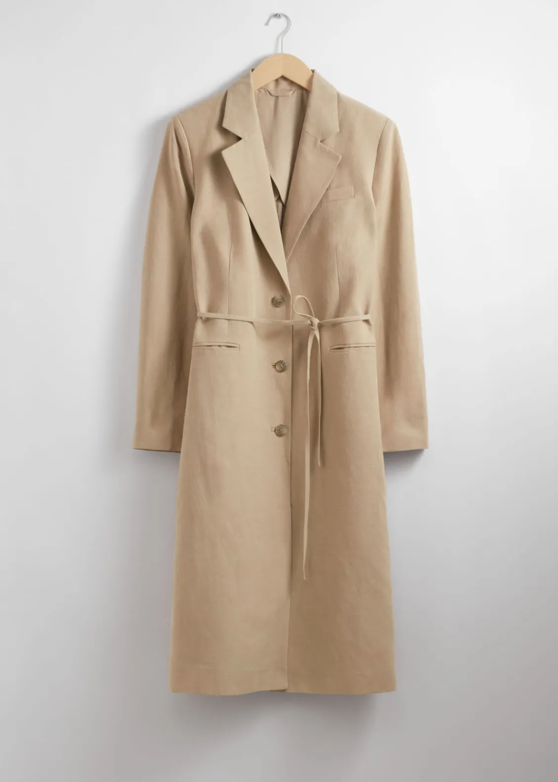 New & Other Stories Manteau Blazer En Soie Mélangée Beige
