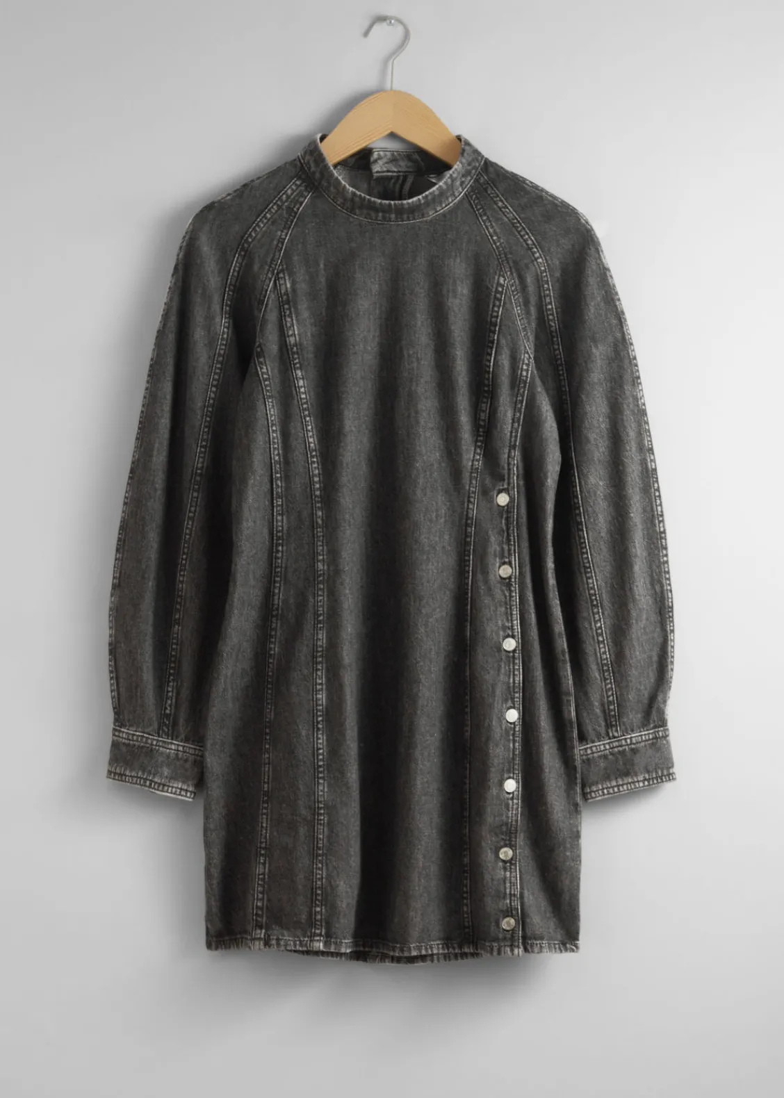 Best & Other Stories Robe Courte Ajustée En Denim Gris foncé