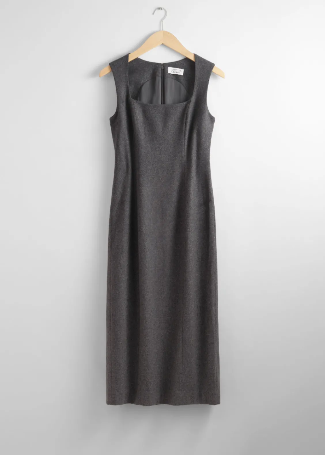 Cheap & Other Stories Robe Midi Sans Manches En Laine Gris