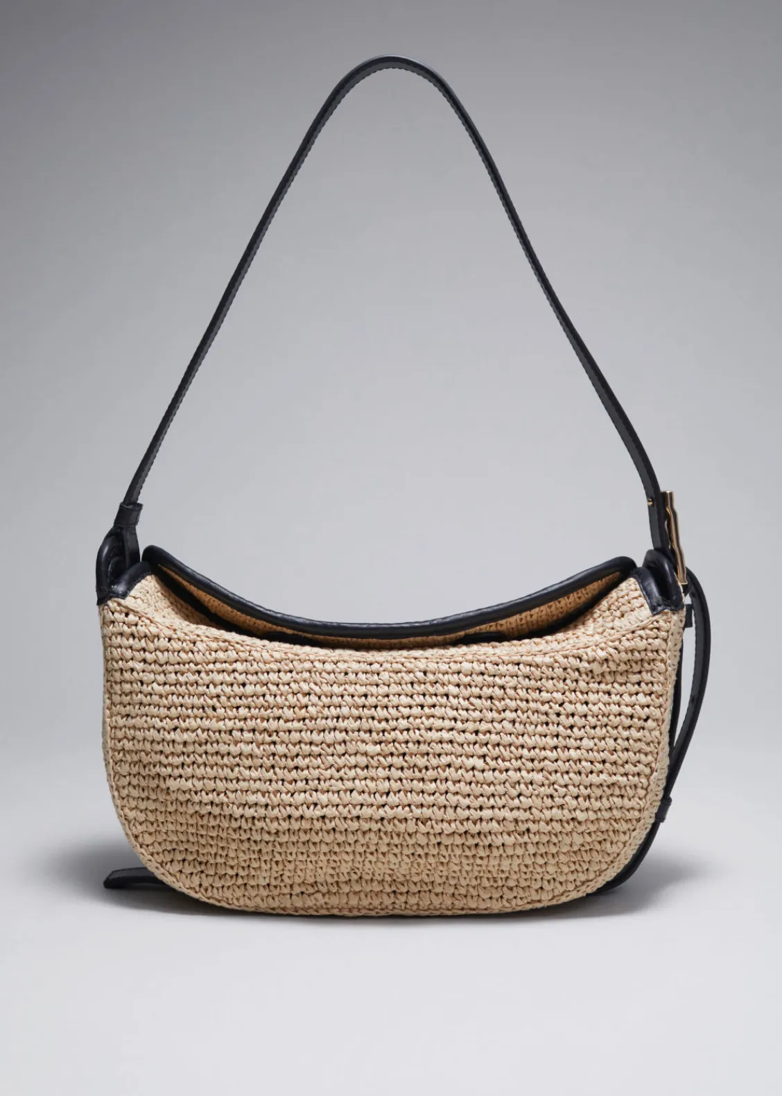 Store & Other Stories Sac Porté épaule En Paille à Finitions En Cuir Beige